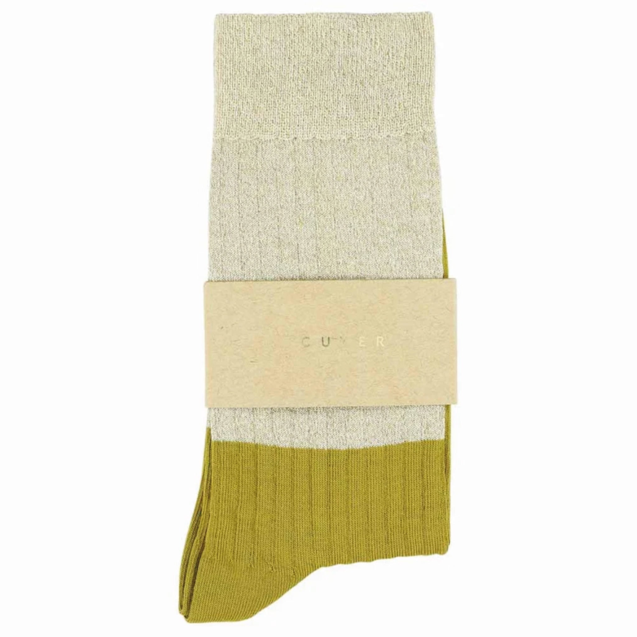 Chaussettes ESCUYER - LUREX BLOCK - YELLOW
