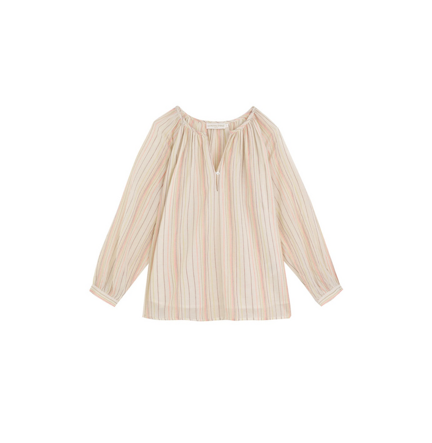 blouse rayure beige