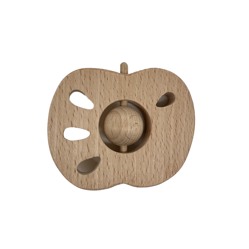 hochet pomme en bois