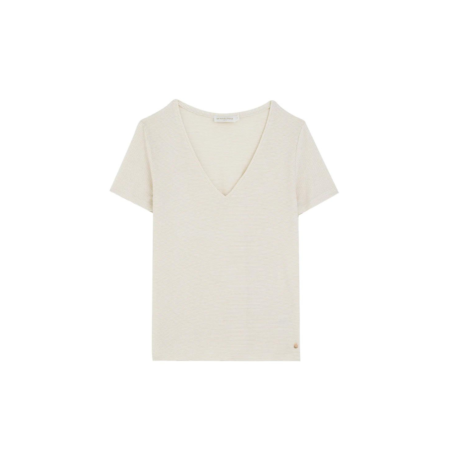 t-shirt rayé doré